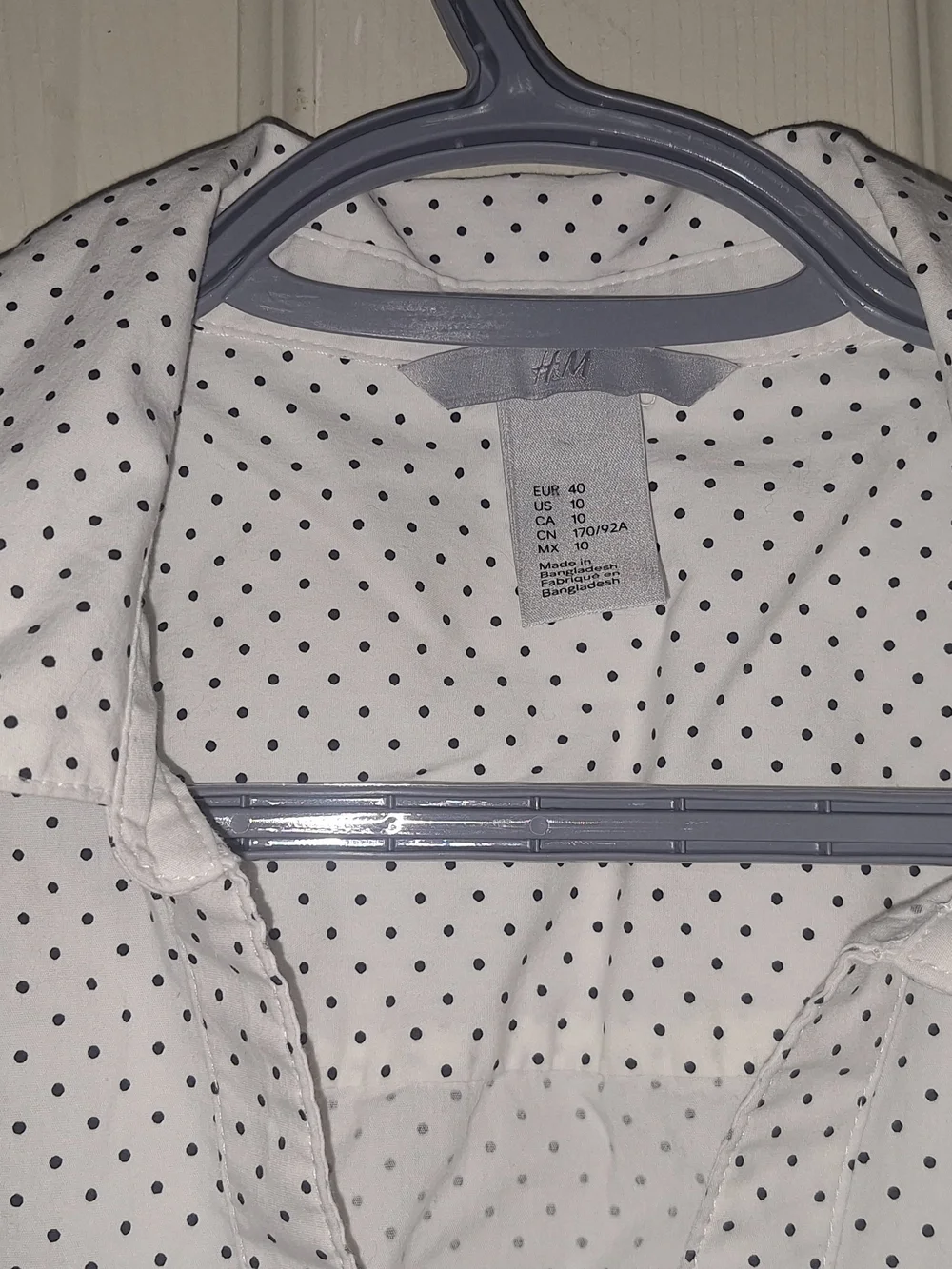 H&M White Blouse with Black Microdot Print - Picture 3 of 7